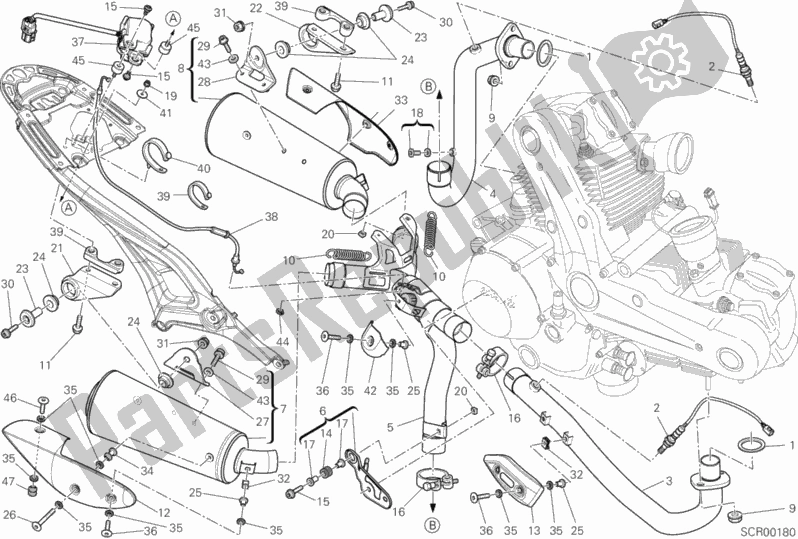 Wszystkie części do System Wydechowy Ducati Monster 795 EU Thailand 2012